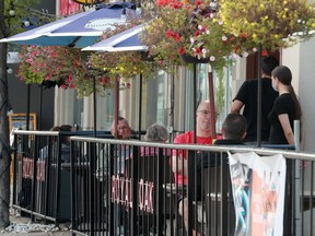 Restaurant patios on Wellington Street in late August.