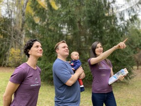 Pictured left to right: Jami Watson (home buying specialist), Luc Boiron (co-founder of Ottawa House Buyer), Elise Boiron (Luc and Jess' daughter), Jessica-Ann Boiron (co-founder of Ottawa House Buyer) examine a prospective property. SUPPLIED