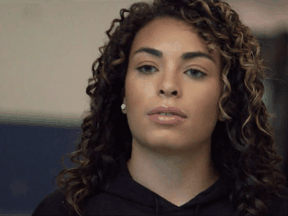 Canadian Olympic hockey player Sarah Nurse in an anti-racism video for Adidas.
