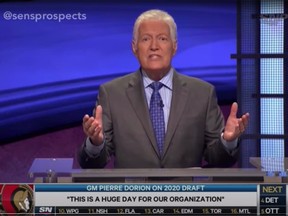Alex Trebek of Jeopardy made a surprise cameo to announce the pick.