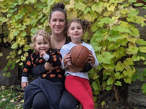 Breanne Leblanc with children Spencer, 2, and Aurora, 4.