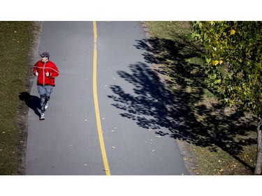 Despite cool temperatures, bright sunny skies had people out enjoying themselves and staying active near the Rideau Canal on Saturday.