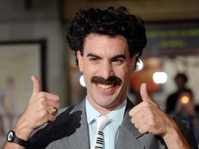 Actor Sacha Baron Cohen, who played the character Borat, arrives for the U.S. premiere of "Borat: Cultural Learnings of America for Make Benefit the Glorious Nation of Kazakhstan" at the  Grauman's Chinese Theatre in Hollywood October 23, 2006.