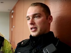 OTTAWA - Screenshot of Ottawa Police Const. Carl Keenan from a 2013 Ottawa Citizen YouTube video.