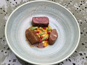 Lamb dish made by Yannick La Salle, chef at Les Fougeres in Chelsea