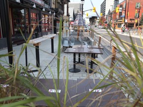 Outdoor patios on Elgin Street.