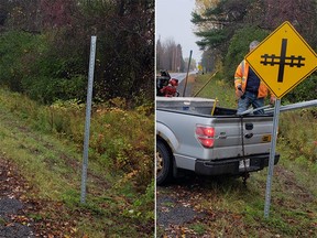 Stolen road signs in Hawkesbury area.