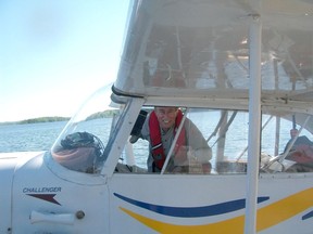 Peter Cameron in his Champion float plane. Last June, he and the craft were involved in a mid-air collision.