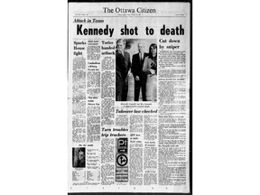 The Citizen's front page from Nov. 22, 1963, the day that U.S. President John F. Kennedy was assassinated.