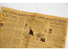 Part of an old Ottawa Citizen Tom Spears found in the walls when he renovated. One story featured a visit to Ottawa by Joe Louis.