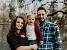 Katlyn Carter, husband Sean and their daughter Scarlett. Katlyn is known as the "Quarantine Costco Queen" for making trips to Costco for those in isolation during the COVID-19 pandemic.