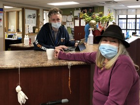 Karen (front), a participant in the Shepherds of Good Hope’s managed alcohol program, with Shepherds’ staff member Hayley Magee.