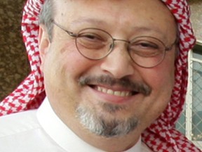 This undated file photo shows prominent Saudi journalist Jamal Khashoggi in the Saudi capital Riyadh. Khashoggi was killed in Turkey by agents of the Saudi state.