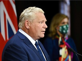 Ontario Premier Doug Ford makes an announcement in Toronto in September.