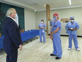 Ontario Premier Doug Ford at Humber River Hospital.