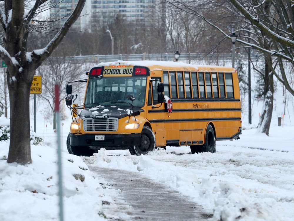 School buses cancelled but schools are open; parking ban on, expect other transportation delays
