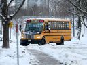 Files: School bus on a winter street
