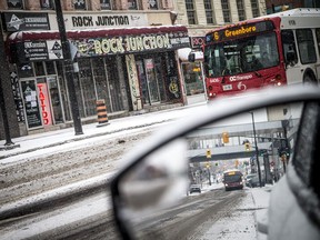 Rideau Street reopened to traffic this weekend, and vehicles and buses made their way along the formerly closed portion Sunday December 20, 2020.
