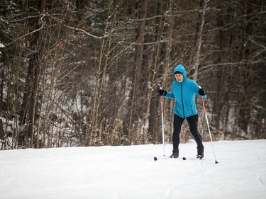 Cross-country skiers were enjoying a bit of fresh snow on the trails in Gatineau Park on Monday.