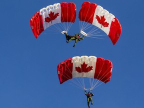 FILE: The SkyHawks, the Canadian Armed Forces Parachute Team.