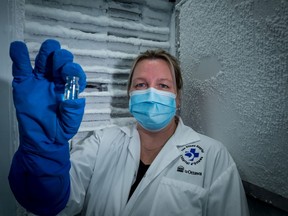 Research technician Julia Petryk routinely works with ultra-low temperature freezers at The Ottawa Hospital Research Institute.