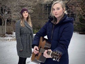 OTTAWA -- Singer-songwriters Caitlin Roe (L) and Alexandra Sullivan were both almost scammed by a conperson who approached them via Instagram and wanted to commission each of them to write a birthday song for their son. Thursday, Dec. 10, 2020.