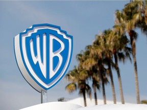 The logo of Warner Bros entertainment company.