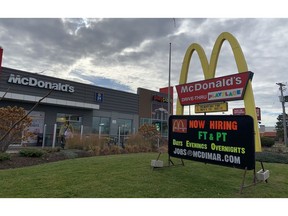 A McDonald's restaurant in Bells Corners advertising for help.