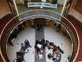 A Monday photo of the student sit-in at Tabaret Hall on the University of Ottawa campus.