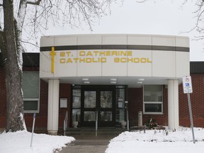 An exterior photo of St. Catherine School in Metcalfe.