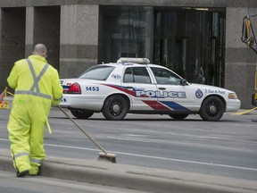A Toronto Police Service cruiser sets near the scene of the van attack in Toronto in 2018. The trial of Alek Minassian continues.