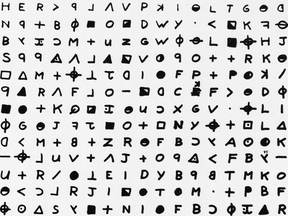 A portion of a cryptogram sent to the San Francisco Chronicle in 1969 by the Zodiac Killer.