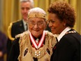 Chief William (Bill) Commanda of Maniwaki Quebec became an Officer of the Order of Canada in 2009. He's seen here at the ceremony with then-governor general Michaëlle Jean.
