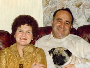 Ruth and Douglas Levy with their pug, Sweetie.