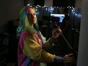 Alanna Sterling in an Ottawa recording studio.