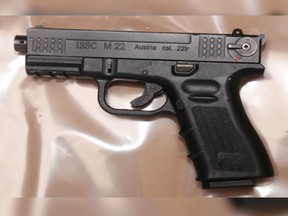 An Ottawa Police Service handout photo of a gun seized in the 200 block of Murray Street on Tuesday.
