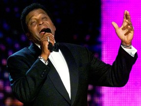Country music legend Charley Pride performs a medley of his music at the Country Music Association Awards show in Nashville in 2000.