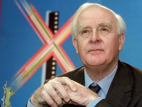 British author John Le Carré addresses a news conference at the 51st Berlinale International Film Festival in Berlin, Germany, February 11, 2001.