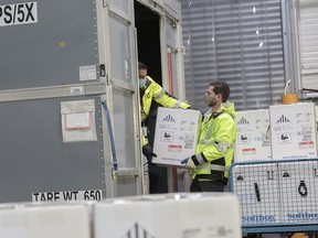 The Pfizer vaccine being processed in Cologne, Germany for delivery to select sites in Canada next week.