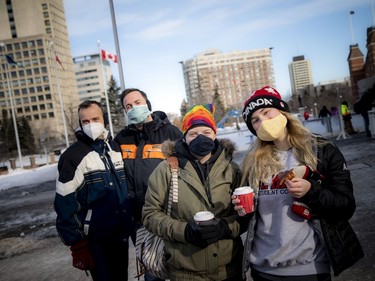 Things were gliding smoothly at the Sens Rink of Dreams at City Hall, Saturday Jan. 9, 2021. From left: Jeffrey Maher, Jason McCallum, Kayleigh Brown and the birthday girl, Samantha Maher, came out for a skate and a Beaver Tail treat to celebrate her 18th birthday at the Rink of Dreams.