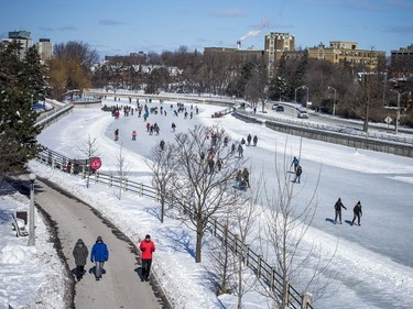 The bright sun helped to get people out and about on the chilly day Ottawa had Sunday Jan. 30, 2021.  Skaters were enjoying the Rideau Canal Saturday.