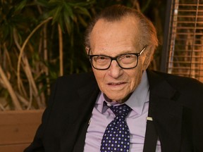 File photo/ Larry King had been hospitalized in Los Angeles with a COVID-19 infection, according to several media reports.