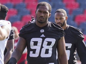 Ottawa Redblacks DL Avery Ellis (#98) during team practice at TD Place Stadium. October 9, 2018.