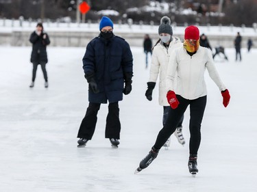 -OTTAWA- January 28,2021. Skaters took to a 2.4 km section of the Rideau Canal Skateway that is now open between the Pretoria Bridge and the Bank Street Bridge, including Patterson Creek.