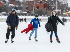File: Conditions are described as 'Fair' on a 2.4 km section of the Rideau Canal Skateway that opened Thursday.