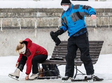 -OTTAWA- January 28,2021. Skaters took to a 2.4 km section of the Rideau Canal Skateway that is now open between the Pretoria Bridge and the Bank Street Bridge, including Patterson Creek.