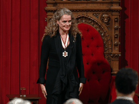 Newly sworn-in Governor General Julie Payette acknowledges applause in the Senate on October 2, 2017. With Payette's resignation last week over a workplace review scandal, the governor general expense program is back in the spotlight.