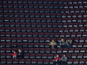 Almost empty Canadian Tire Centre during a Senators game in February 2020.
