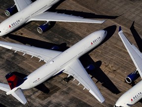FILE PHOTO: Delta Air Lines passenger planes.