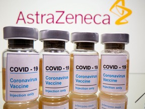 FILE PHOTO: AstraZeneca COVID-19 vaccine.